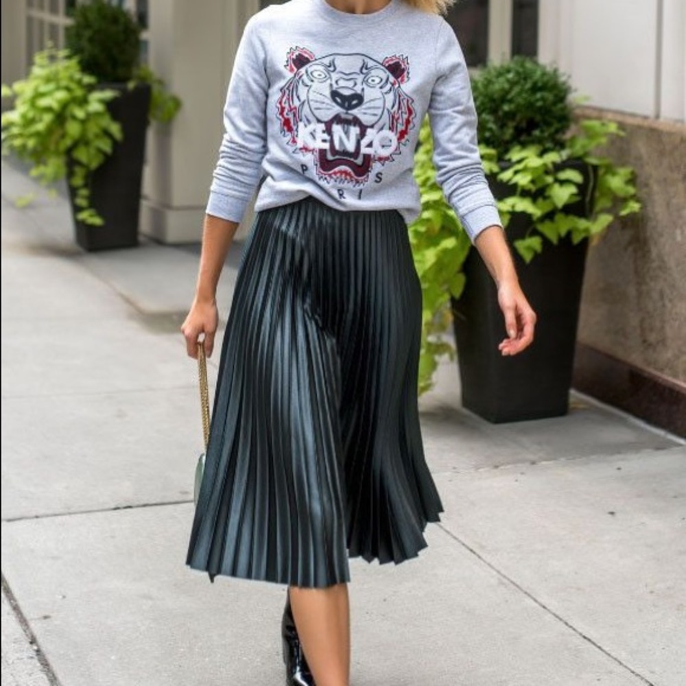 Zara dark green midi skirt